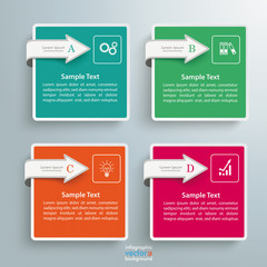 Wall Mural - 4 Square Arrows Infographic