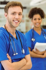 Wall Mural - young medical students smiling at the camera