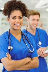 Wall Mural - young medical students smiling at the camera