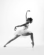 © Acronym - Black and white image of a young beautiful ballet dancer
