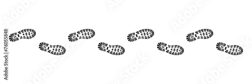 Fotomural Spur, Schuhabdruck mit Profil, Vektor, schwarz, freigestellt