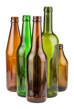 Green And Brown Empty Bottles