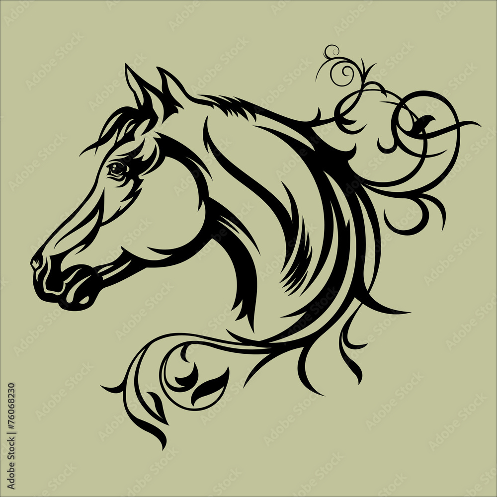 Black horse silhouette Stock Vector | Adobe Stock