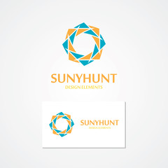 Wall Mural - Vector logo with abstract sun