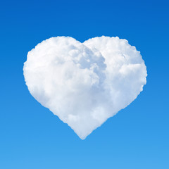 Poster - heart from cloud in the blue sky