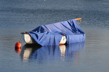 Covered Sailing Boat On Lake Egleghem