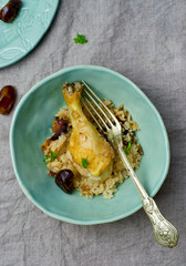 Canvas Print - Stewed chicken with rice