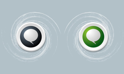 set of two icon and speech bubble