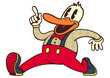 vintage toons: retro cartoon smiling duck walking and talking