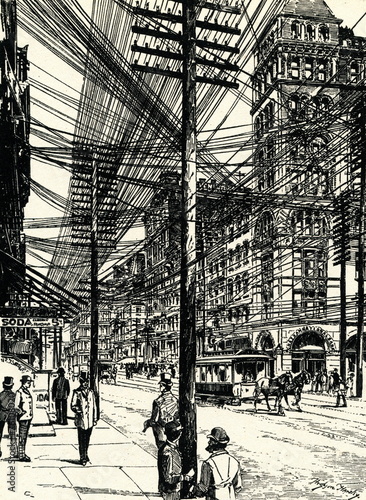 Dekoracja na wymiar  broadway-nowy-jork-harpers-weekly-caricature-1899