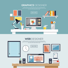 Flat designed banners