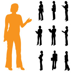 Poster - Vector silhouette of businesswoman.