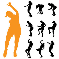 Canvas Print - Vector silhouette of a woman.