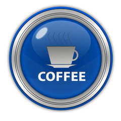 Wall Mural - Coffee circular icon on white background