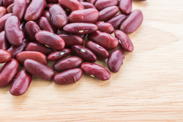 Canvas Print - Red bean on wooden background