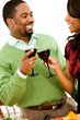 Couple: Toasting with Glasses of Wine