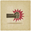 fist punch symbol old background