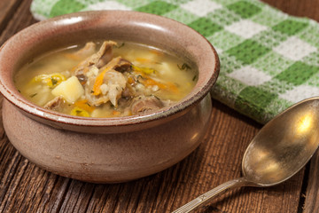 Poster - Soup with buckwheat and vegetables.