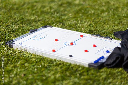 Fotografía Soccer football strategy planning board. tactic training session