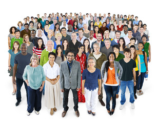 Wall Mural - Crowed Diversity People Friendship Happiness Concept