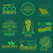 Set of ecology, environment and recycling logos. Vector logo tem