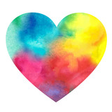 Fototapeta  - watercolor painted heart