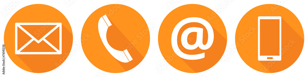 Orangene Kontakt Icons Stock Vector | Adobe Stock
