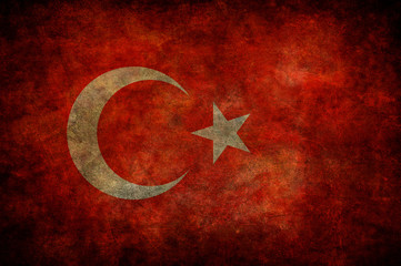 Grunge Turkish flag