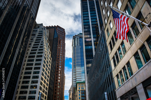 Fotografía  Skyscrapers in the Financial District of Manhattan, New York.