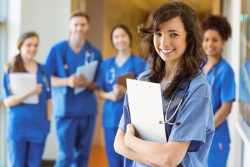 Wall Mural - medical students smiling at the camera