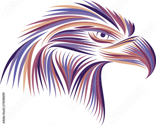 Obraz w ramie Colored emblem of an eagle