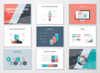Aufkleber - Business presentation brochures and infographic vector elements