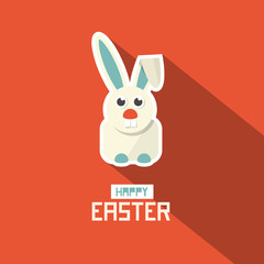 Sticker - Easter Paper Flat Design Bunny Vector Illustration