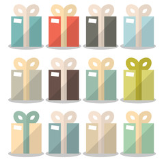 Sticker - Vector Flat Design Gift Boxes Set