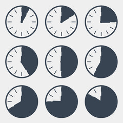 Poster - Clock - Time Countdown Vector Set