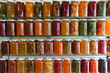 Storage Shelves of Home Canning Fruits and Vegetables