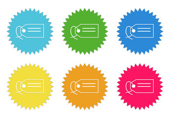 Wall Mural - set of colorful stickers icons with label symbol