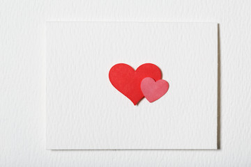 Wall Mural - Card with hand crafted hearts