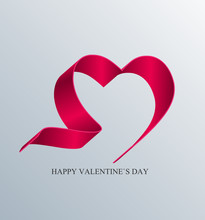 Valentine Day Card With Heart Vector Illustration
