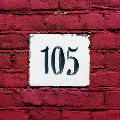 Wall Mural - house number 105