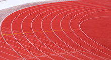 Red Running Tracks With White Lines