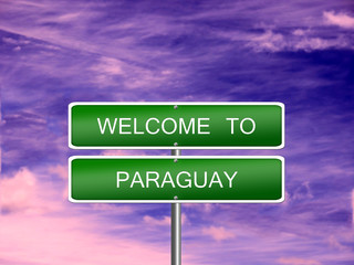 Paraguay Welcome Travel Sign