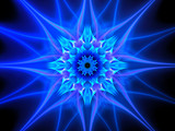 Fototapeta Dmuchawce - Blue glowing plasma flower in space
