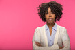 © blvdone - Young African American black woman serious face