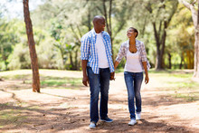 African Couple Enjoying A Walk