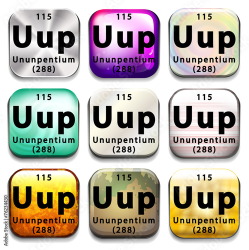 Poster A periodic table button showing Ununpentium