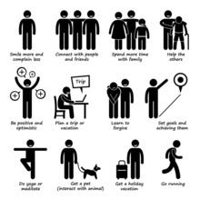 How To Be A Happier Person Pictogram