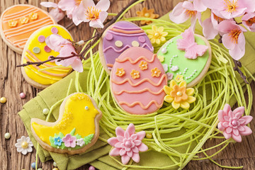 Poster - Colorful easter cookies