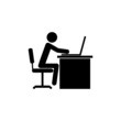 © dimoxa1100 - Black office worker icon isolated on white, vector illustration