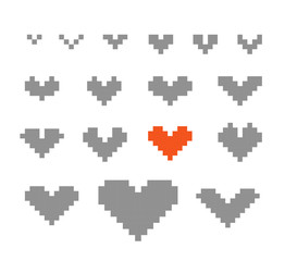 Poster - Different abstract heart icons collection